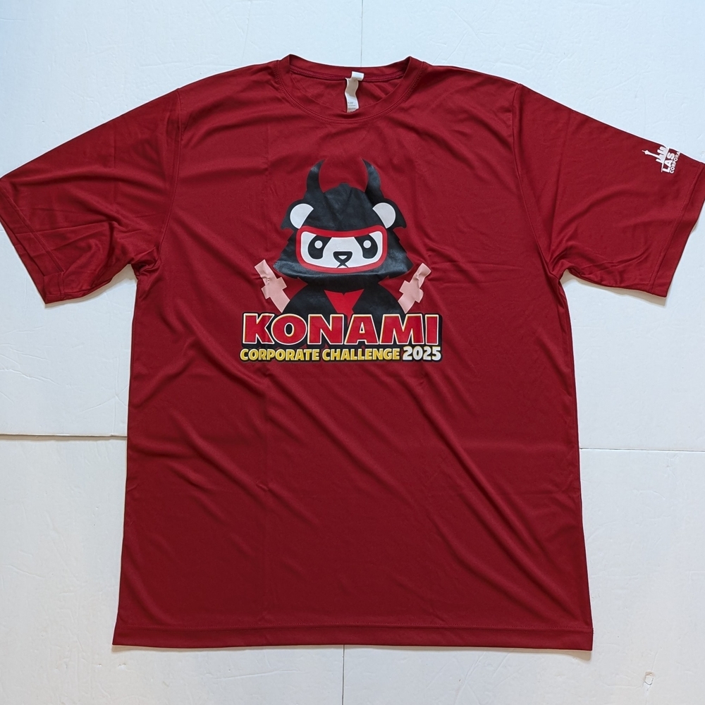 Konami Corporate Challenge 2025 T Shirt. Men's XL. Used. Las Vegas. Panda. Red
